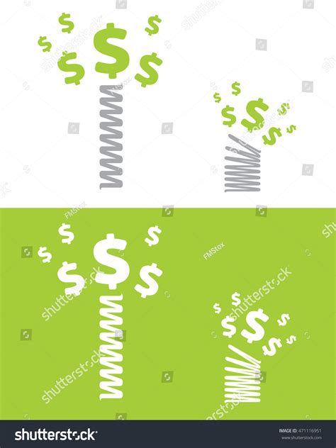 Vector Spring Graphic Dollar Signs Popping: เวกเตอร์สต็อก (ปลอดค่า