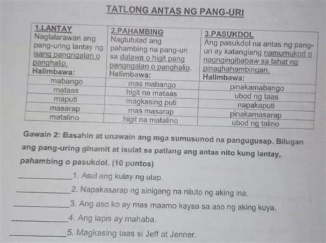 Ficha De Kaantasan Ng Pang Uri Hunterswoodsph Filipino Cuitan Dokter