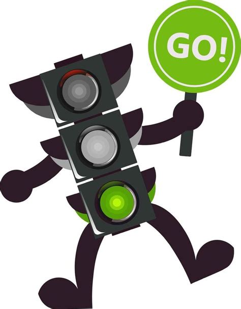 Traffic Light Cartoon with Go Sign