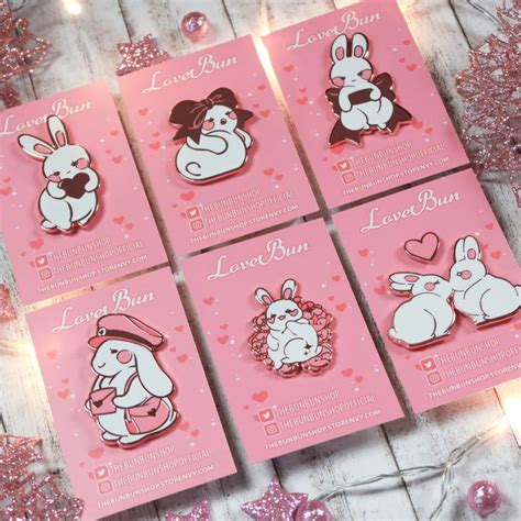 Valentine Love Buns Enamel Pins Kawaii Valentine Cute Stationery