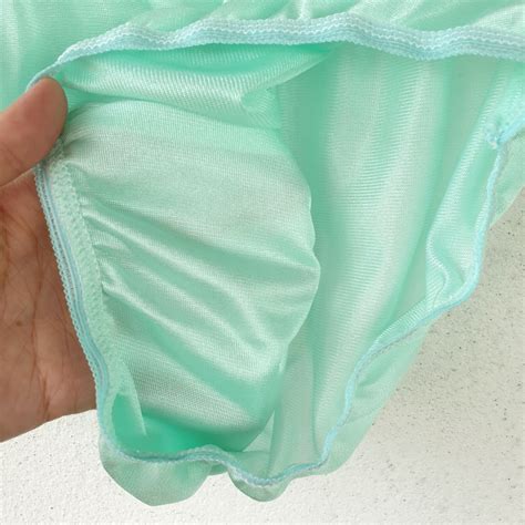 Vintage Slippery Nylon Panty Soft Green Bikini Sheer Brief Size Hip Ebay