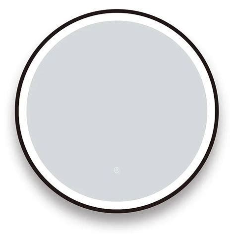 Arezzo Matt Black 600mm Round Led Illuminated Anti Fog Bathroom Mirror