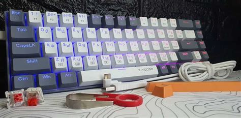 Біло сірі Механическая клавиатура E YOOSO z кирилиця HOT SWAP RGB грн Периферійні