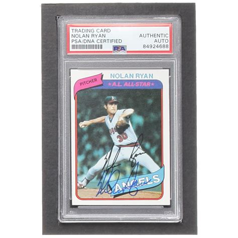 Nolan Ryan Signed 1980 Topps 580 PSA Pristine Auction