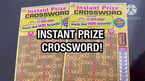 Instant Prize Crossword Ca Scratchers Youtube