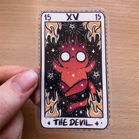 The Devil Tarot Card Transparent Sticker | Etsy