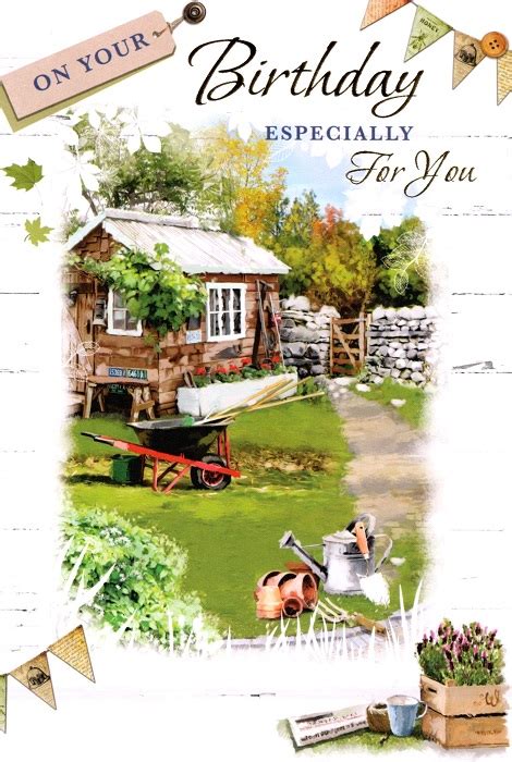 In The Garden Male Birthday Card