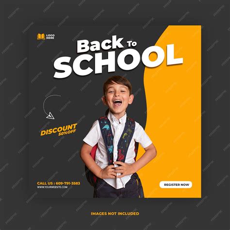 Premium PSD | Back to school social media post design template design 2023