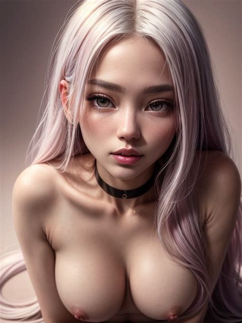 Long Flowing Pastel Hair Choker Necklace Naked Ai Porn