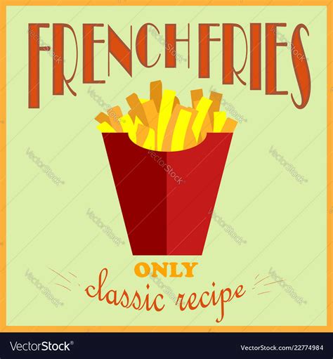 Retro Style Poster French Fries Advertisement Vector Image