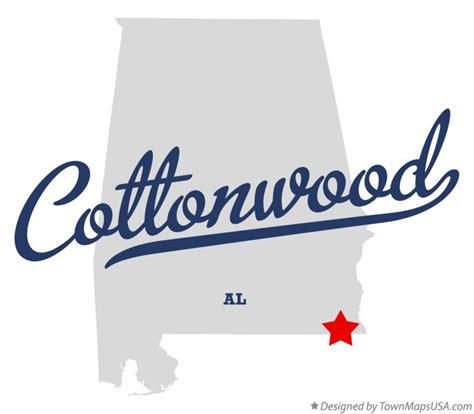 Map of Cottonwood, AL, Alabama