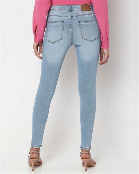 Light Blue Mid Rise Wendy Skinny Fit Jeans