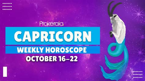 Capricorn Weekly Horoscope October 16 To 22 2022 Youtube