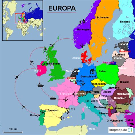 Stepmap L Nder Europas Landkarte F R Europa