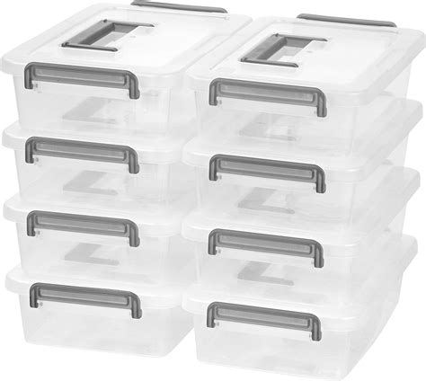 Iris Usa 3 Quart Clear Plastic Storage Bins With Secure