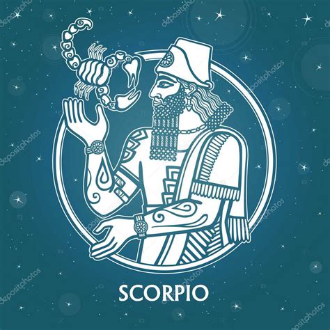 Signo Del Zodíaco Escorpio Carácter De La Mitología Sumeria Fondo