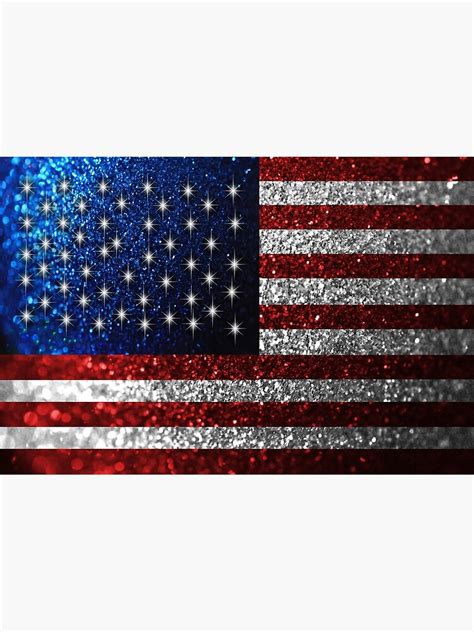 American Flag In Glitter Graphic Framed Art Print For Sale By