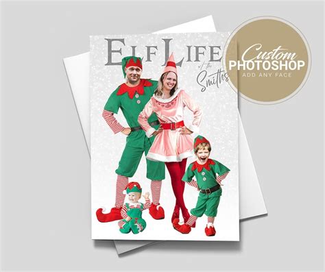 Custom Family Christmas Cards Funny Face Swap Holiday Elf | Etsy