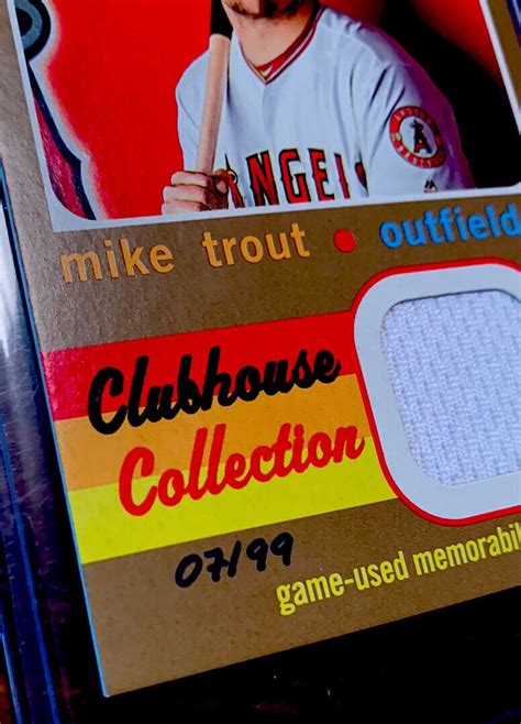 Mike Trout Topps Heritage Clubhouse Collection Gold Relic D