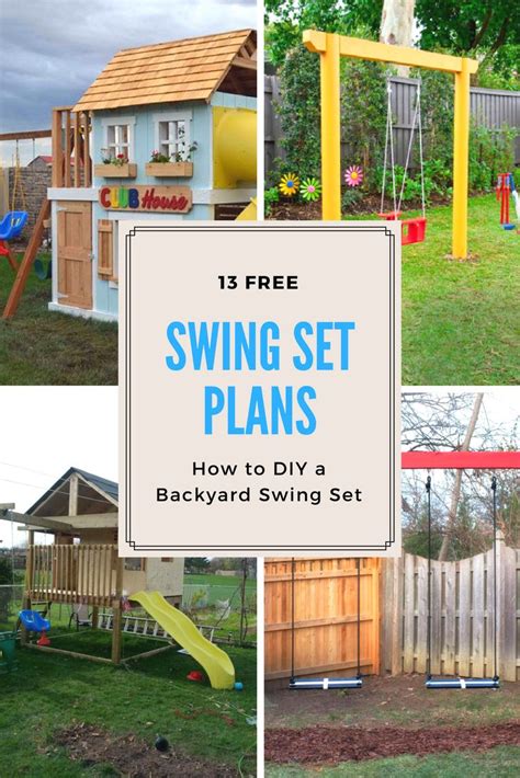 8 DIY Wooden Swing Set Plans for Your Backyard | Swing set plans, Wooden swing set plans, Wooden ...