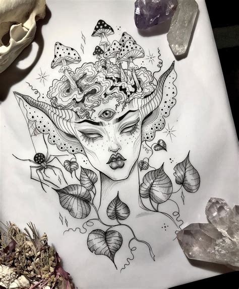 𝓐𝓷𝓴𝓪 𝓛𝓪𝓿𝓻𝓲𝓿 On Instagram Green Fae Body Art Tattoos Ink Pen Drawings Tattoo Sketches