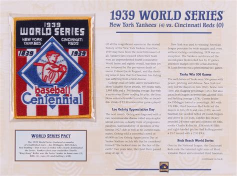 1939 World Series Scorecard & Patch | Pristine Auction