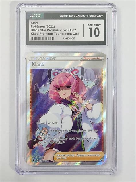 Pokémon Tcg Klara Black Star Promos Swsh302 Holo Promo Cgc 10 Gem Mint