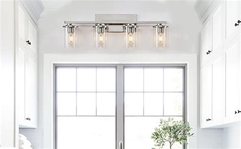 Doltoro 4 Light Bathroom Light Fixtures Brushed Nickel Vanity Light