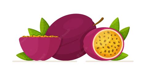 Premium Vector The Passion Fruit Is Isolated On A White Background