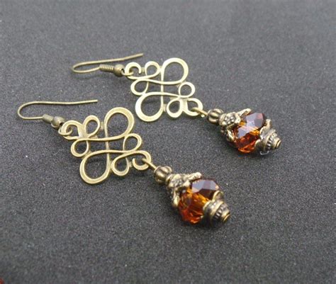 Boucles D Oreilles Style Baroque Marron En Boucle D Oreille