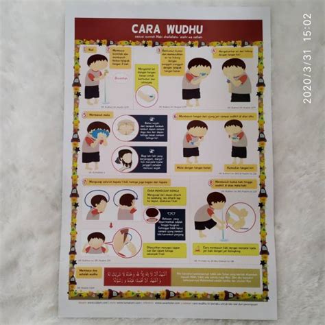 Jual Poster Cara Wudhu Wudlu Anak Laki Laki Sesuai Sunnah Shopee