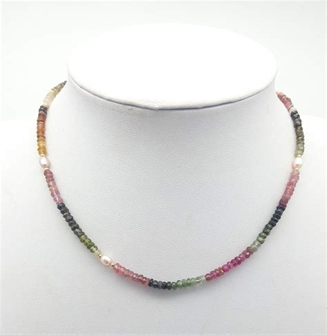 Natural High Quality Multi Color Tourmaline Necklace With Etsy