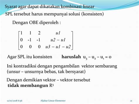 Ruang Vektor Aljabar Linear Elementer Ppt