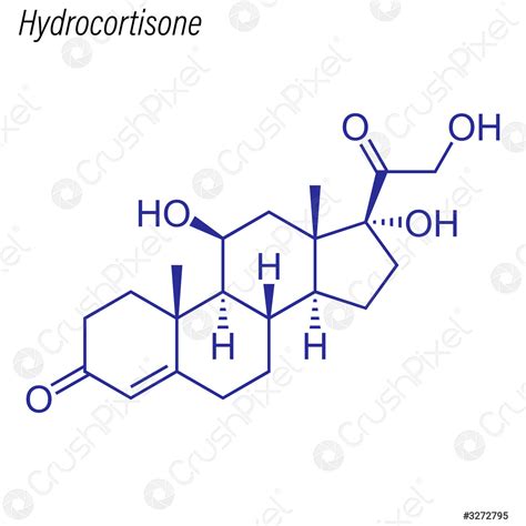 Skeletal Formula Of Hydrocortisone Drug Chemical Molecule Stock