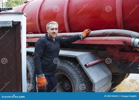 Sewer Pumping Machine.Septic Truck.Pumping Wastewater from a Septic Tank. Septic Tank ...