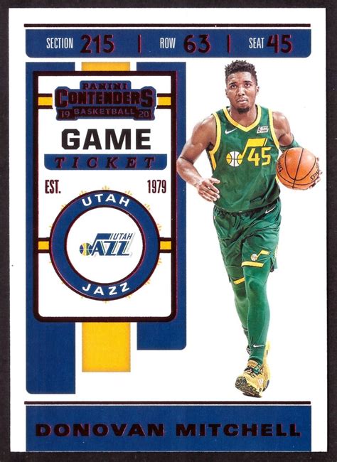 Donovan Mitchell Utah Jazz Panini Contenders Red Nrmt Ebay