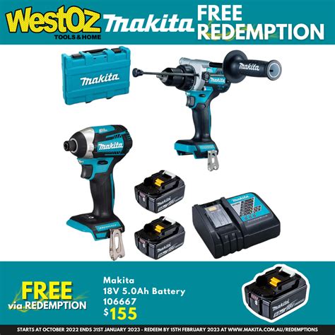 Makita 18V 5 0Ah Li Ion Brushless Cordless 2pce Combo Kit DLX2412T