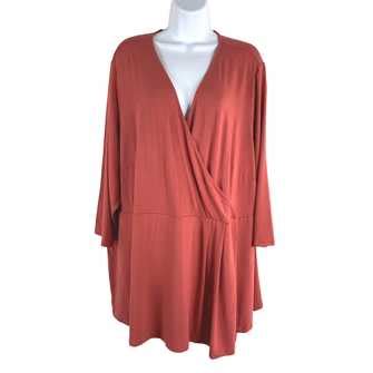 Vintage J Jill Wearever Collection Top Faux Wrap Crossover Cardinal