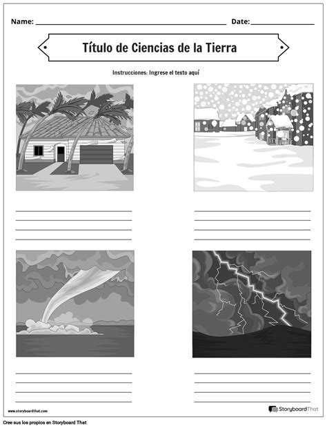 Ciencias De La Tierra Clima Blanco Y Negro Storyboard