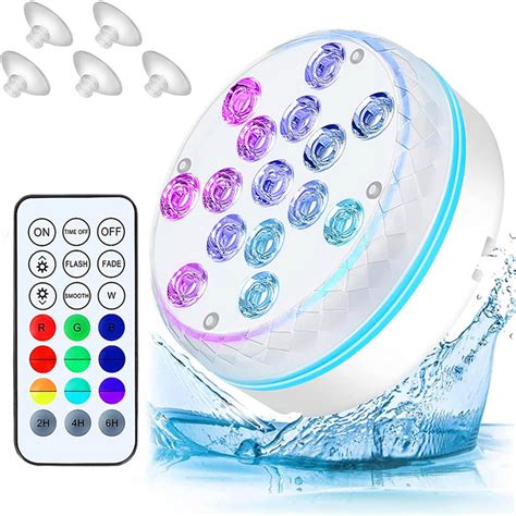 EQWLJWE Submersible Led Lights With Remote 2 76 Waterproof Underwater