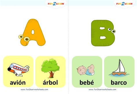 Spanish Alphabet Flashcards Part 1 f2l - Fun2Learn