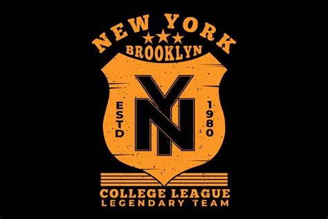 T-shirt typography brooklyn new york college league 2680019 Vector Art ...