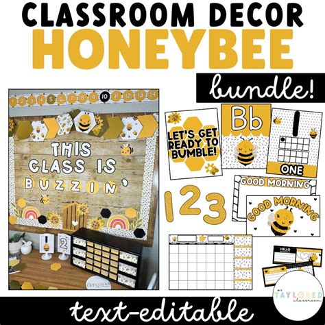 Honeybee Classroom Decor Editable Bee Themed Classroom Decor Etsy