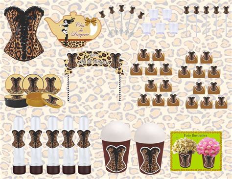 Kit festa Chá de Lingerie oncinha peças pessoas Elo