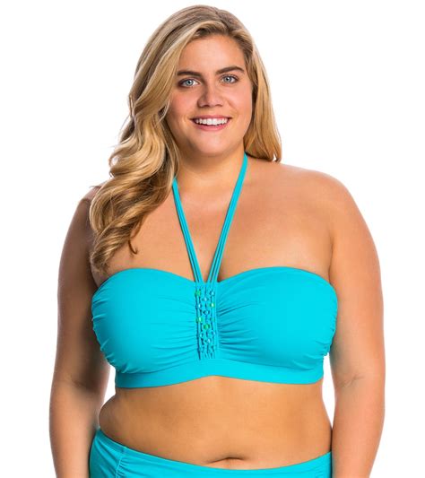 Bleu Rod Beattie Plus Size Jet Set Go Halter Bandeau Bikini Top At