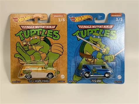 HOT WHEELS TEENAGE Mutant Ninja Turtles Tortues 2 Voiture Set Real Riders 1 64 EUR 45 34