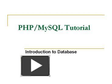 php mysql presentation | free to view