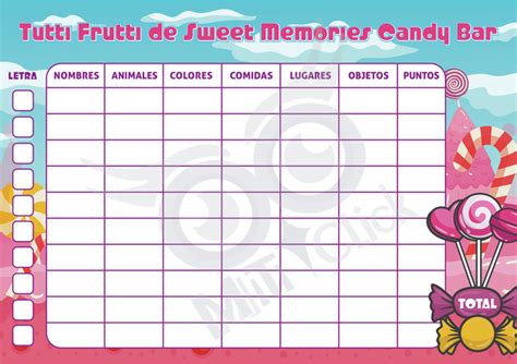 Juego Tutti Frutti Imprimible Comprar En Miticlick