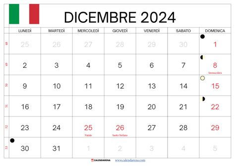 Calendario Dicembre Con Festivit