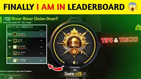 Finally Reached Leaderboard C S Bgmi Solo Conqueror Tips Tricks